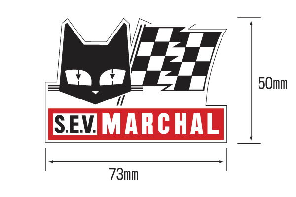 MARCHAL マーシャル ステッカー　フラッグ赤　小　オリジナル デカール　猫　バイク　ヘルメット　車　..