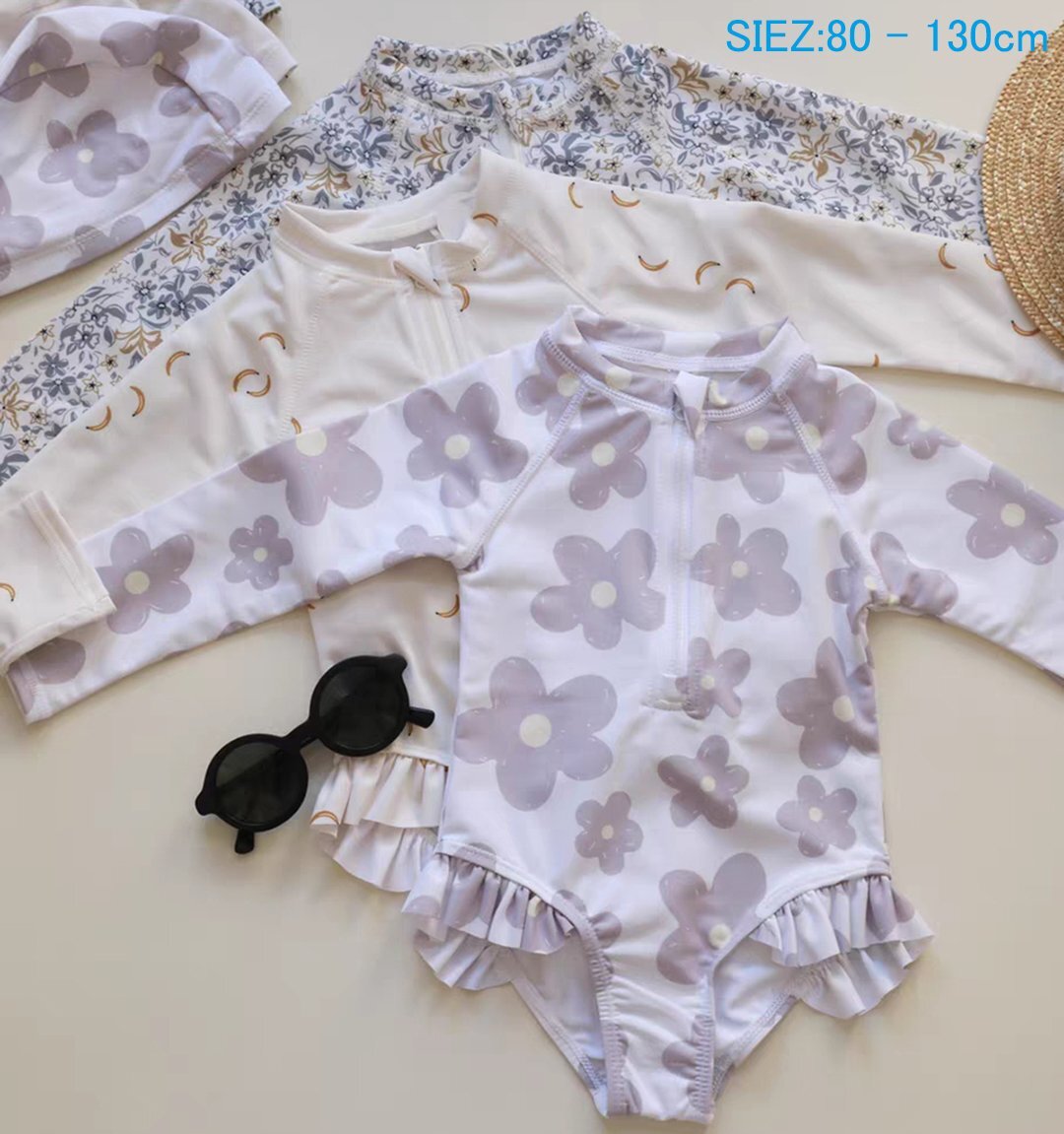 一部即納 キッズ 水着 女の子 子供 ワンピース ベビー 水着 スイムキャップ 無地 子供用水着 キッズ水着 こども 女児 みずぎ 可愛い プール スクール水着 みずぎ フリル 80 90 100 110 120 130 送料無料