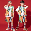 可愛い 子供服 女の子 男の子 キッズ ベスト アウター Tシャツ パンツ 迷彩 ヒップホップ 3点セット セットアップ カジュアルパンツ 大人 ストリート ジャージ ジャズ 夏 夏服 ダンス衣装 上下セット 子供セット スポーツ 子供 チアガール 学生 普段着