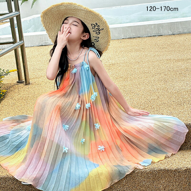 夏ワンピースドレス女の子韓国子供服...