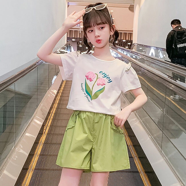 ファッション 2点セット 可愛い 子供服 子供 キッズ Tシャツ 半袖 tシャツ ショートパンツ 半パンツ セットアップ 女の子 セットアップ ゆったり お出かけ 普段着 上下セット 子供セット スポーツウェア 110cm 120cm 130cm 140cm 150cm 160cm 夏 夏服