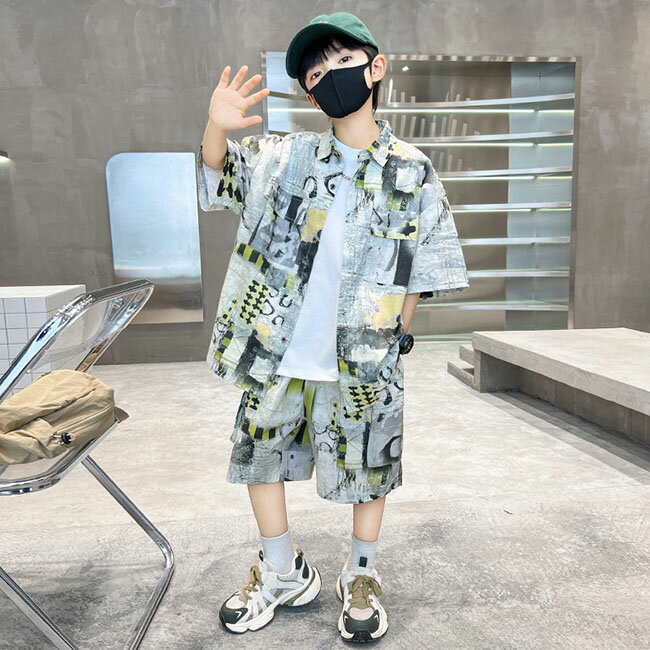 2点セット 子供服 子供 キッズ ダンス衣装 シャツ 半袖 tシャツ 半パンツ セットアップ 女の子 男の子 ヒップホップ HIPHOP 韓国 ダンスウェア 演出服 上下セット 吸汗速乾 120cm 130cm 140cm 150cm 160cm 170cm