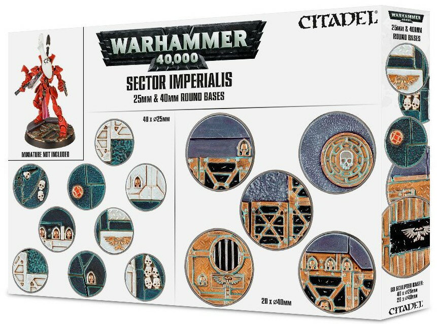 セクター・インぺリアリス：25 & 40mmラウンドベース  (Sector Imperialis 25mm & 40mm Round Bases) (Warhammer 40.000)