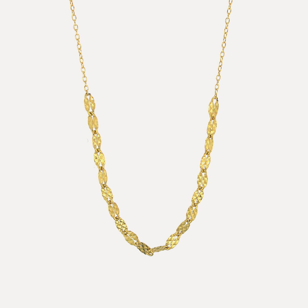 MESH コーヒーテクスチャー ネックレス 43cm シルバー925 18Kゴールドコート Gold Necklace ギフトBOX..