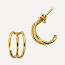 MESH トリプルフープピアス シルバー925 18Kゴールドコート Gold Earrings ギフトBOX入り ジュエリークロス付き ハンドメイド ポルトガ...