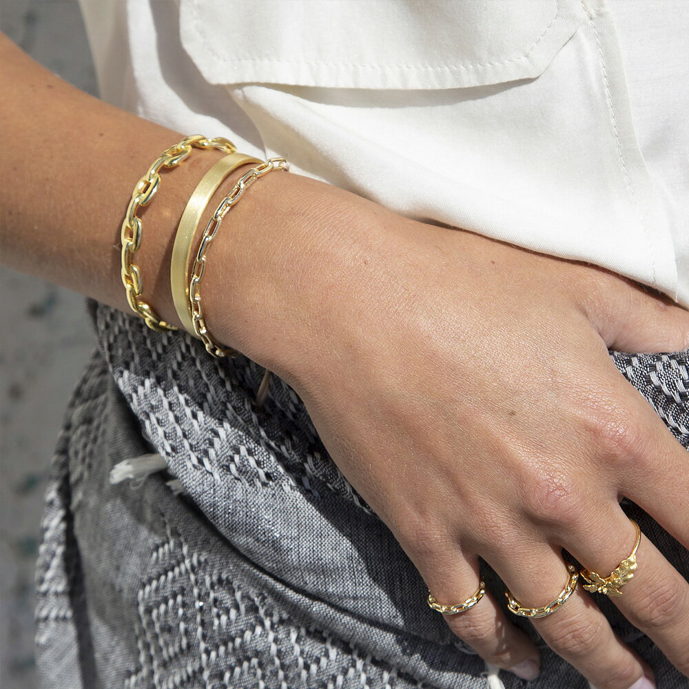 MESH TIE IN ブレスレット シルバー925 18Kゴールドコート Gold Bracelet ギフトBO...
