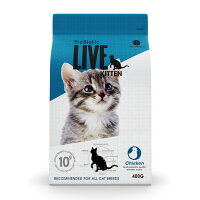 BACTERFIELDProBioticLIVE子猫用チキン400gのパッケージ正面