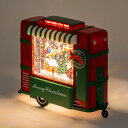 スノーイングライトツーリングカー キャンピングカー型スノードーム 電子オルゴール(クリスマスソング8曲) 置物 飾り LED 電池 USB電源 スノードーム ギフト 贈り物 YP40209