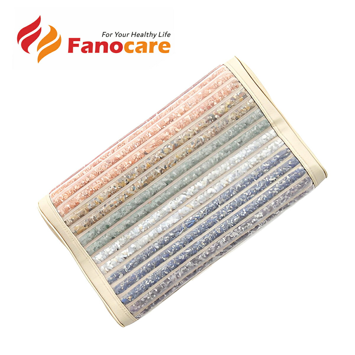 Fanocare 7つの天然石 チャクラピロー ChakraMat R55 (50×30×10cm) マイナスイオン・遠赤外線ストーン枕 パワーストーン ストレッチ ヨガ理論 7つのチャクラ