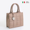 【訳ありSALE★内側汚れ】Bellini キルティング ハンドバッグ トープ レディース イタリア製 本革バッグ 高級牛革 プレミアム 100%イタリアンレザ...
