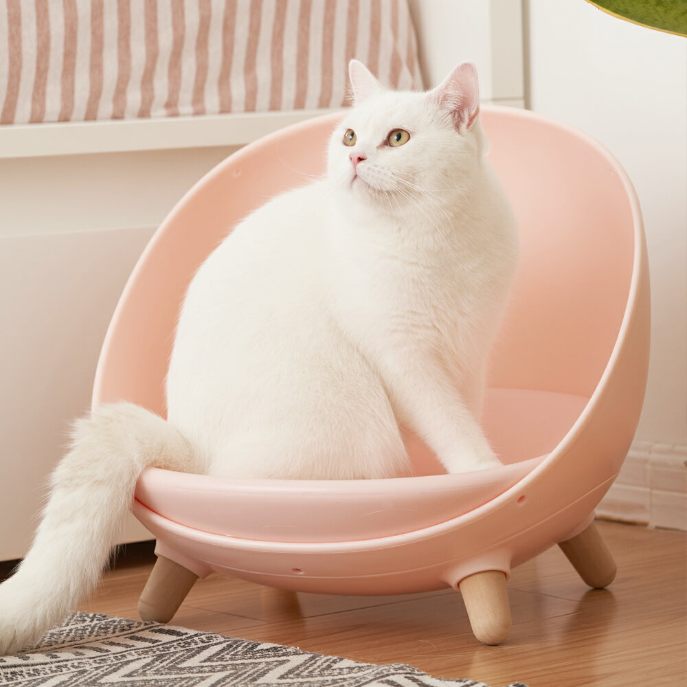 猫用ソファ 温度調整可能なペットのマルチベッド (ピンク) ネコ HEBENA