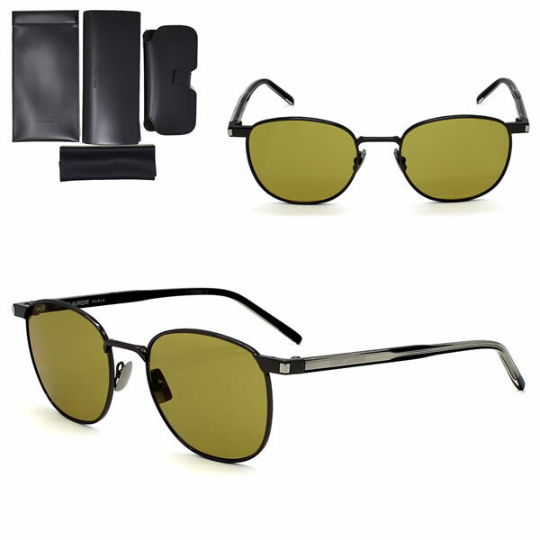 乐天商城 - サンローラン サングラス SAINT LAURENT SL747-004 サングラス ルテニウム ブラウン イエロー ノーズパット メンズ レディース ユニセックス