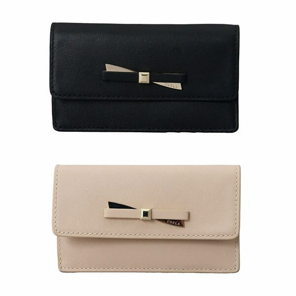 フルラ カードケース FURLA WP00391 FURLA CHERIE M ZIPPED CARD CASE W/FLAP NERO BALLERINA ブラック ベージュ