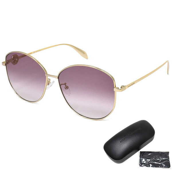アレキサンダー マックイーン サングラス Alexander McQueen AM0288S 003 サングラス アジアンフィット レディース ゴールド バイオレットグラデーション