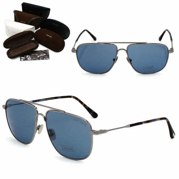 乐天商城 - トムフォード サングラス TOM FORD FT0815/S 14V 58 TF0815 シルバー ブルー サングラス ノーズパット メンズ レディース ユニセックス