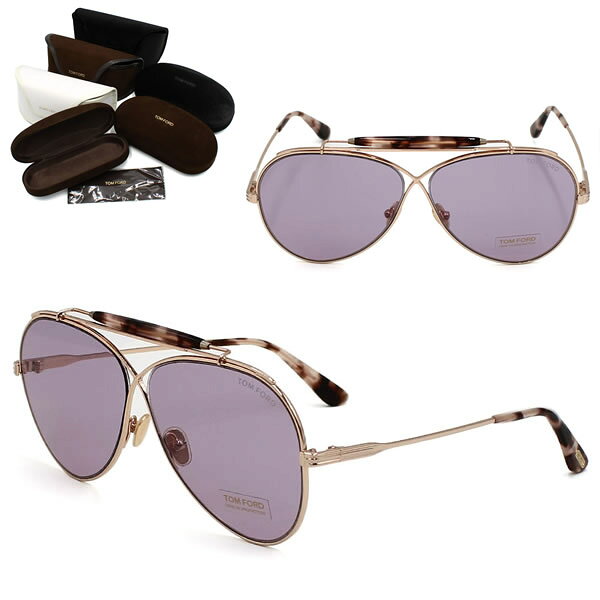 Rakuten - トムフォード サングラス TOM FORD FT0818/S 28Z 60 TF0818 ローズゴールド パープル サングラス ノーズパット メンズ レディース ユニセックス