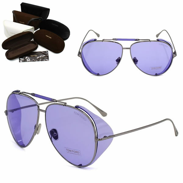 乐天商城 - トムフォード サングラス TOM FORD FT0900/S 14Y 62 TF0900 シルバー パープル ノーズパット サイドシールド メンズ レディース ユニセックス