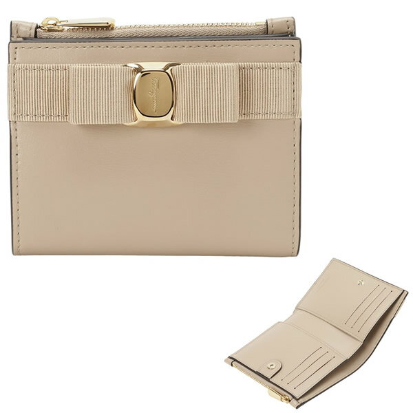 Tog[tFK Salvatore Ferragamo ܂z ~jz ܂ 758775 22E009 022 @ { x[W VARA BOW COMPACT WALLET