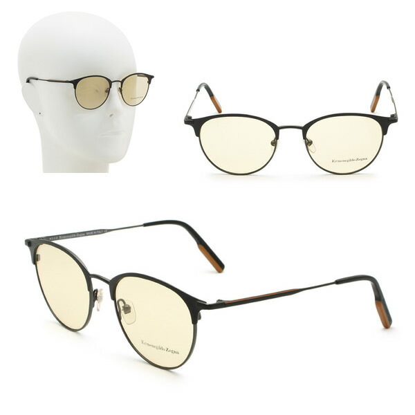 ゼニア フレームのみ ZEGNA EZ5141/V 001 51 Ermenegildo Zegna エルメネジルド・ゼニア メガネ 眼鏡 マットブラック ガンメタル キャメル