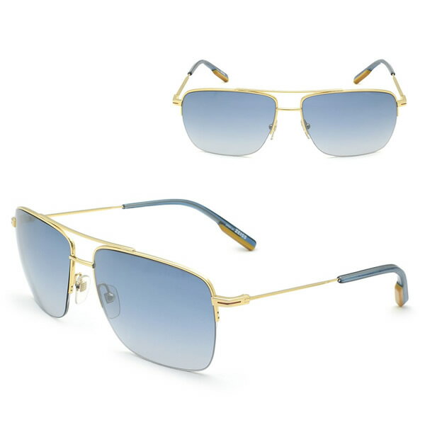 Rakuten - ゼニア サングラス ZEGNA EZ0138/S 30X 61 Ermenegildo Zegna エルメネジルド・ゼニア ゴールド ブルー ノーズパッド UVカット メンズ