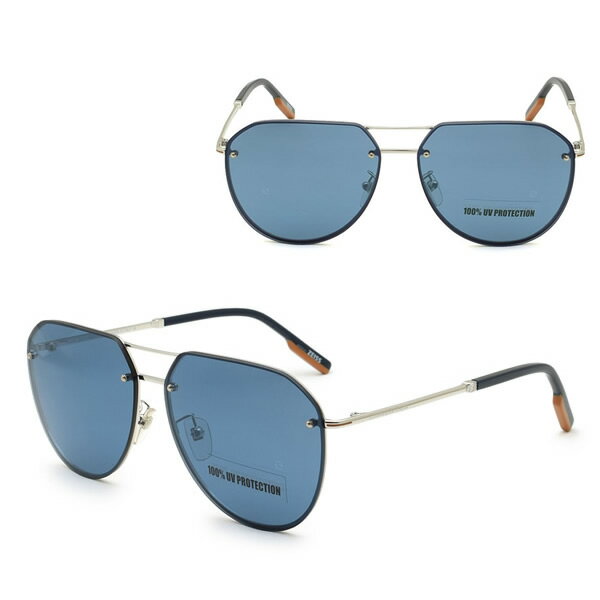 乐天商城 - ゼニア サングラス ZEGNA EZ0179-D/S 16X 63 Ermenegildo Zegna エルメネジルド・ゼニア サングラス ノーズパッド UVカット シルバー ブルー