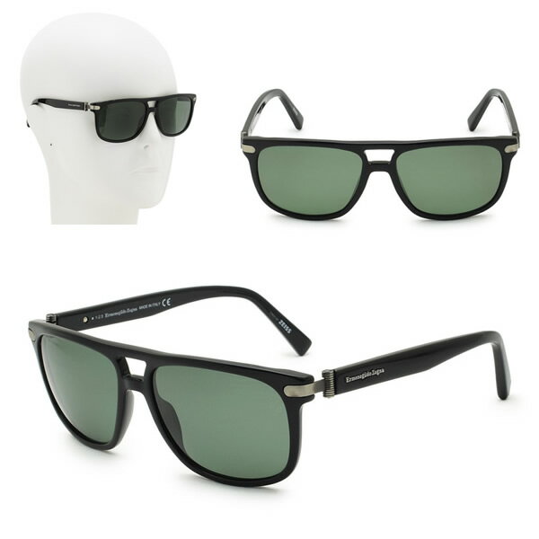 Rakuten - ゼニア サングラス ZEGNA EZ0042/S 01R 57 Ermenegildo Zegna エルメネジルド・ゼニア ブラック グリーン グローバルモデル UVカット 偏光レンズ メンズ