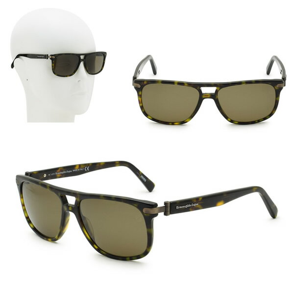 乐天商城 - ゼニア サングラス ZEGNA EZ0042/S 52M 57 Ermenegildo Zegna エルメネジルド・ゼニア ハバナ ブラウン グローバルモデル UVカット 偏光レンズ メンズ