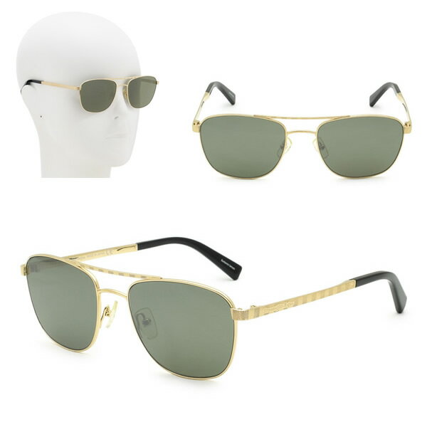 Rakuten - ゼニア サングラス ZEGNA EZ0071/S 32N 55 Ermenegildo Zegna エルメネジルド・ゼニア ゴールド グリーングレー ノーズパッド UVカット メンズ