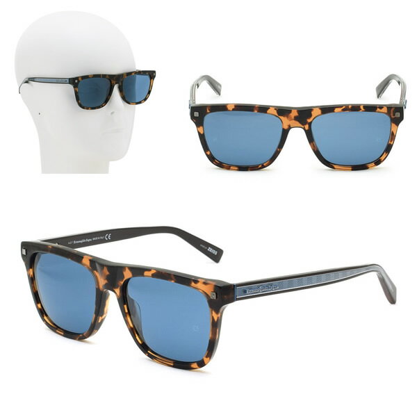 乐天商城 - ゼニア サングラス ZEGNA EZ0094/S 55X 54 Ermenegildo Zegna エルメネジルド・ゼニア デミブラウン ブルー グローバルモデル UVカット