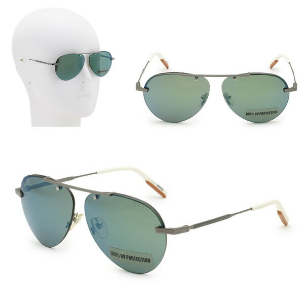 Rakuten - ゼニア サングラス ZEGNA EZ0117/S 12Q 61 Ermenegildo Zegna エルメネジルド・ゼニア ガンメタル グレーグリーン ノーズパッド UVカット