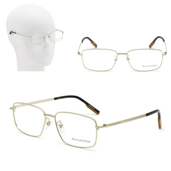 乐天商城 - ゼニア フレームのみ ZEGNA EZ5213-D/V 032 56 Ermenegildo Zegna エルメネジルド・ゼニア サテンゴールド メガネ 眼鏡 ノーズパッド