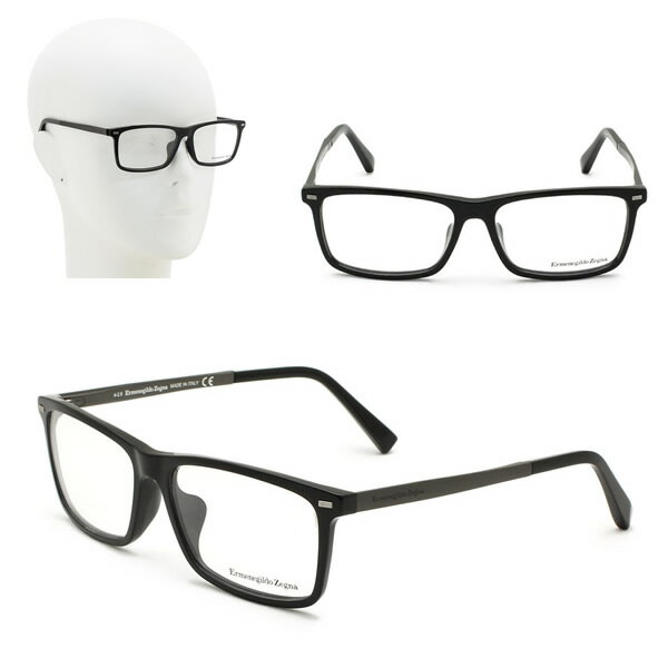 乐天商城 - ゼニア フレームのみ ZEGNA EZ5074-F/V 001 56 Ermenegildo Zegna エルメネジルド・ゼニア メガネ 眼鏡 アジアンフィット ブラック マットガンメタル