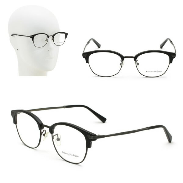 乐天商城 - ゼニア フレームのみ ZEGNA EZ5088-D/V 001 51 Ermenegildo Zegna エルメネジルド・ゼニア メガネ 眼鏡 アジアンフィット ブラック