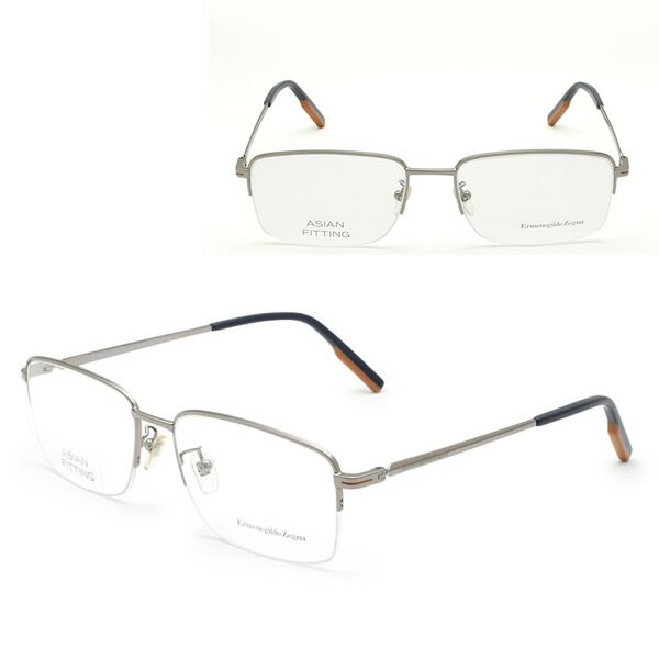 Rakuten - ゼニア フレームのみ ZEGNA EZ5190-D/V 014 57 Ermenegildo Zegna エルメネジルド・ゼニア メガネ 眼鏡 ノーズパッド メンズ シルバー