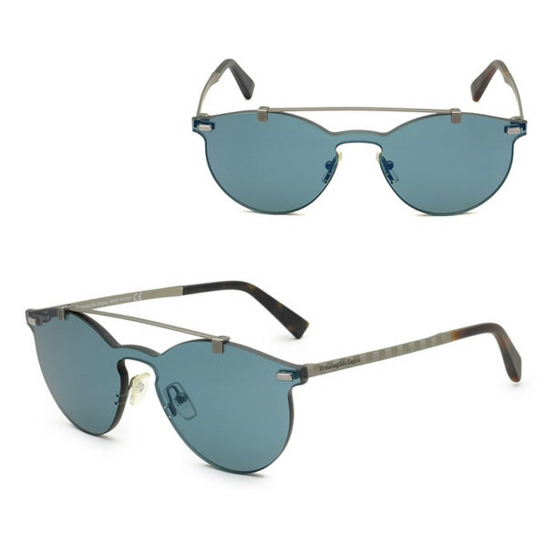 乐天商城 - ゼニア サングラス ZEGNA EZ0069/S 20X 00 Ermenegildo Zegna エルメネジルド・ゼニア サングラス ノーズパッド UVカット ガンメタル ネイビーブルー
