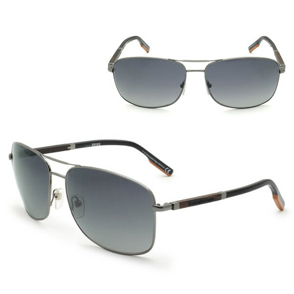 乐天商城 - ゼニア サングラス ZEGNA EZ0176/S 08B 66 Ermenegildo Zegna エルメネジルド・ゼニア ノーズパッド UVカット ガンメタル ブラック グレーグラデーション