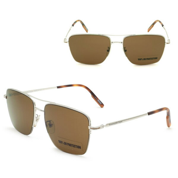 Rakuten - ゼニア サングラス ZEGNA EZ0178-D/S 16E 60 Ermenegildo Zegna エルメネジルド・ゼニア サングラス ノーズパッド UVカット シルバー ブラウン