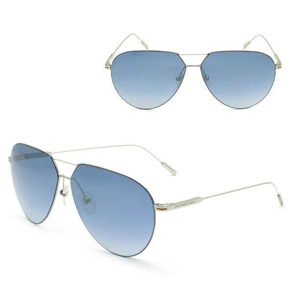 Rakuten - ゼニア サングラス ZEGNA EZ0185/S 16X 62 Ermenegildo Zegna エルメネジルド・ゼニア サングラス ノーズパッド UVカット シルバー ブルーグラデーション