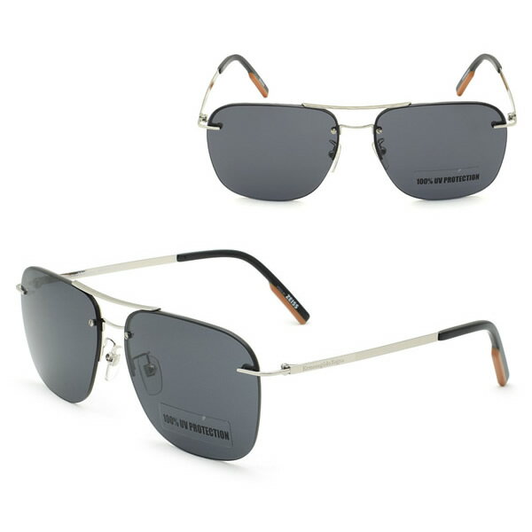 乐天商城 - ゼニア サングラス ZEGNA EZ0189-D/S 16A 60 Ermenegildo Zegna エルメネジルド・ゼニア サングラス ノーズパッド UVカット シルバー グレー