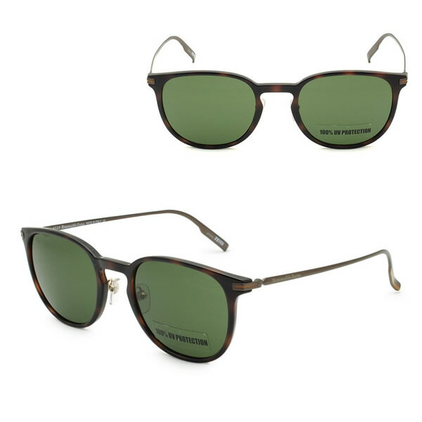 乐天商城 - ゼニア サングラス ZEGNA EZ0136/S 52N 54 Ermenegildo Zegna エルメネジルド・ゼニア ノーズパッド UVカット メンズ ハバナ ブロンズ グリーン