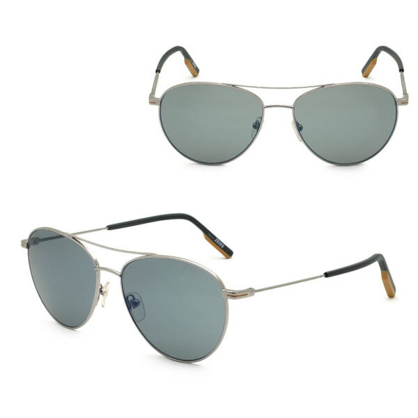 乐天商城 - ゼニア サングラス ZEGNA EZ0137/S 14X 58 Ermenegildo Zegna エルメネジルド・ゼニア ノーズパッド UVカット メンズ シルバー グレー