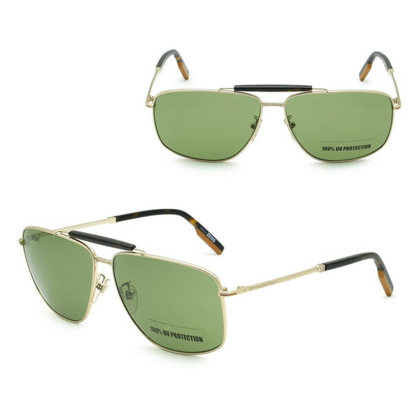 Rakuten - ゼニア サングラス ZEGNA EZ0160-D/S 32N 62 Ermenegildo Zegna エルメネジルド・ゼニア ノーズパッド UVカット メンズ ゴールド グリーン