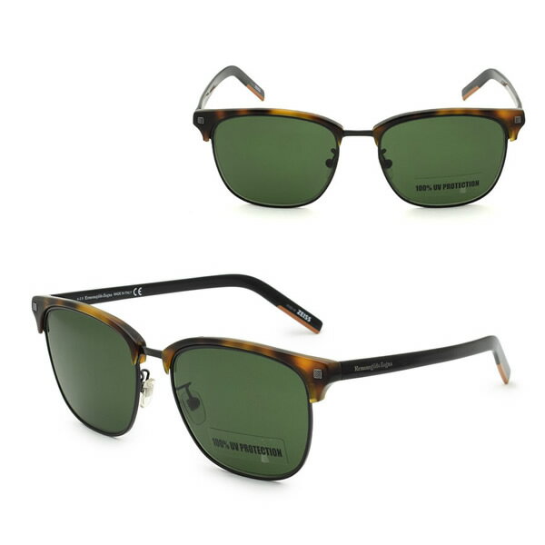 Rakuten - ゼニア サングラス ZEGNA EZ0143-D/S 52N 57 Ermenegildo Zegna エルメネジルド・ゼニア サングラス ノーズパッド UVカット ハバナ ブラック グリーン
