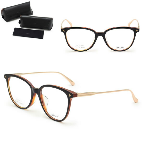 【訳あり】 バリー フレーム BALLY BY5012-D/V 005 53 メガネ 眼鏡 フレームのみ アジアンフィット ブラック ハバナ ローズゴールド