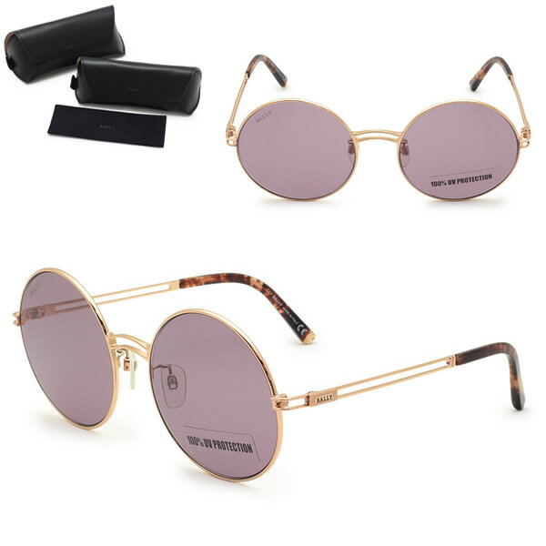 乐天商城 - バリー サングラス BALLY BY0001-D/S 28S 56 サングラス ノーズパッド UVカット レディース ピンクゴールド バーガンディ