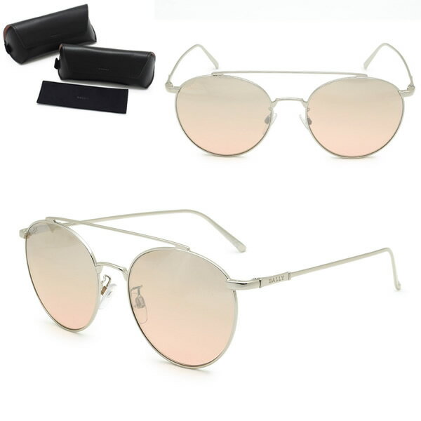 乐天商城 - バリー サングラス BALLY BY0042-D/S 16Z 56 サングラス ノーズパッド UVカット レディース シルバー グレーピンクグラデーション