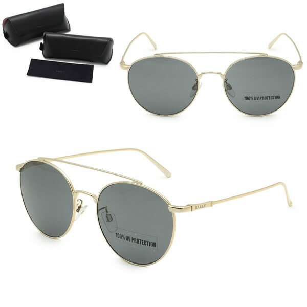 Rakuten - バリー サングラス BALLY BY0042-D/S 28A 56 サングラス ノーズパッド UVカット レディース ゴールド グレー