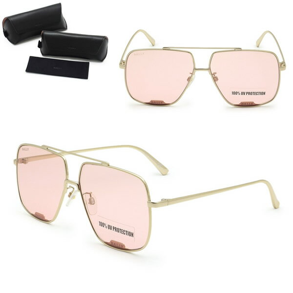 Rakuten - バリー サングラス BALLY BY0017-D/S 32Y 60 サングラス ノーズパッド UVカット メンズ レディース ユニセックス ゴールド ピンク