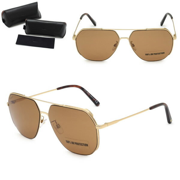 乐天商城 - バリー サングラス BALLY BY0063-H/S 28E 63 サングラス ノーズパッド UVカット メンズ ゴールド ブラウン