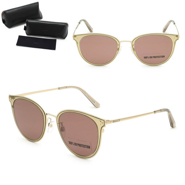 Rakuten - バリー サングラス BALLY BY0067-D/S 47E 53 サングラス ノーズパッド UVカット レディース イエロー ゴールド ブラウン